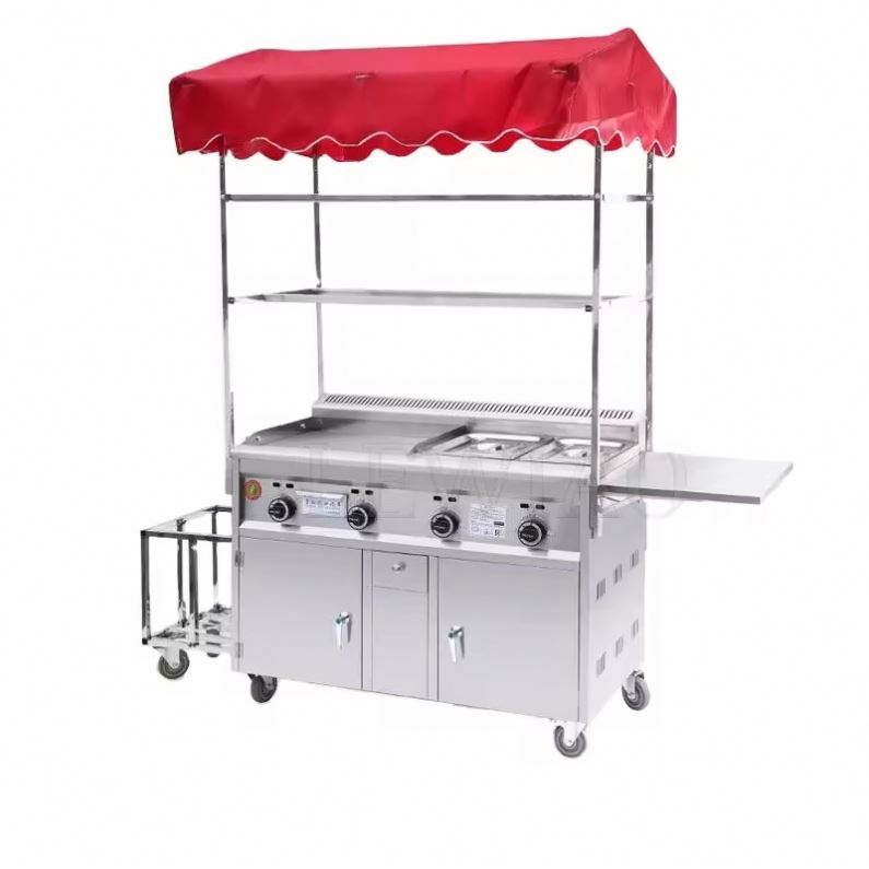 عربة طعام متنقلة من الفولاذ ال - مراجعة Food Snacks Catering وسعره