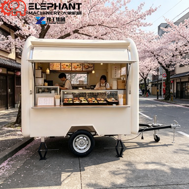 عربة طعام متنقلة أنيقة بتصميم  - مراجعة Food Snacks Catering وسعره