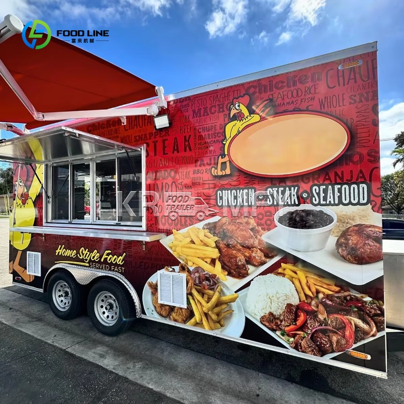 الصين الغذاء مقطورة عربة 4 عجل - مراجعة Food Snacks Catering وسعره