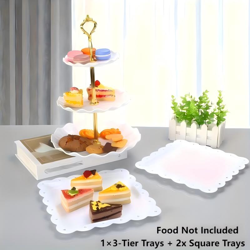 مجموعة صواني طعام مزخرفة 1/3/4 - مراجعة Food Snacks For Baby Shower وسعره